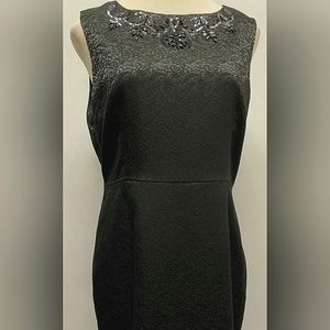 Holiday Dress-Preston & York Black Sheath with Beaded Neckline